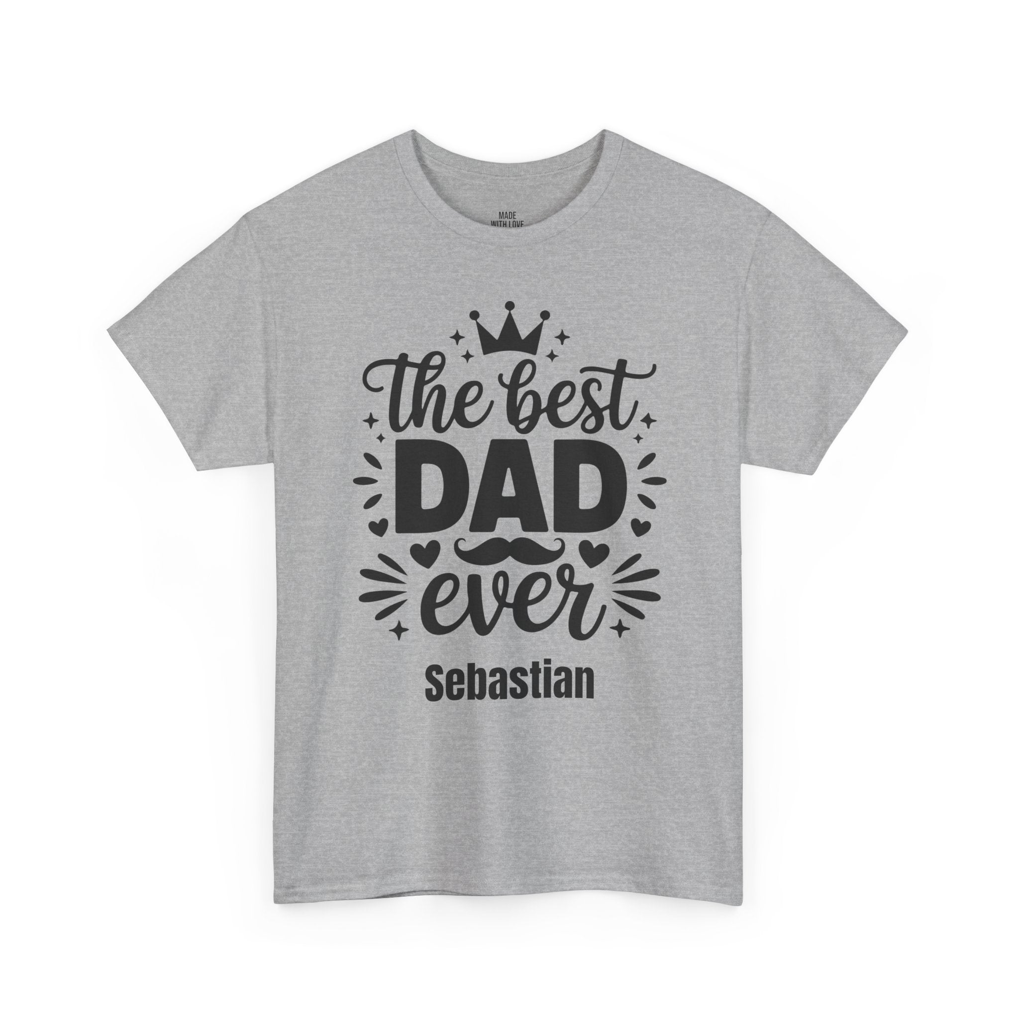Personalized The Best Dad Ever t-shirt with Sebastian on the front