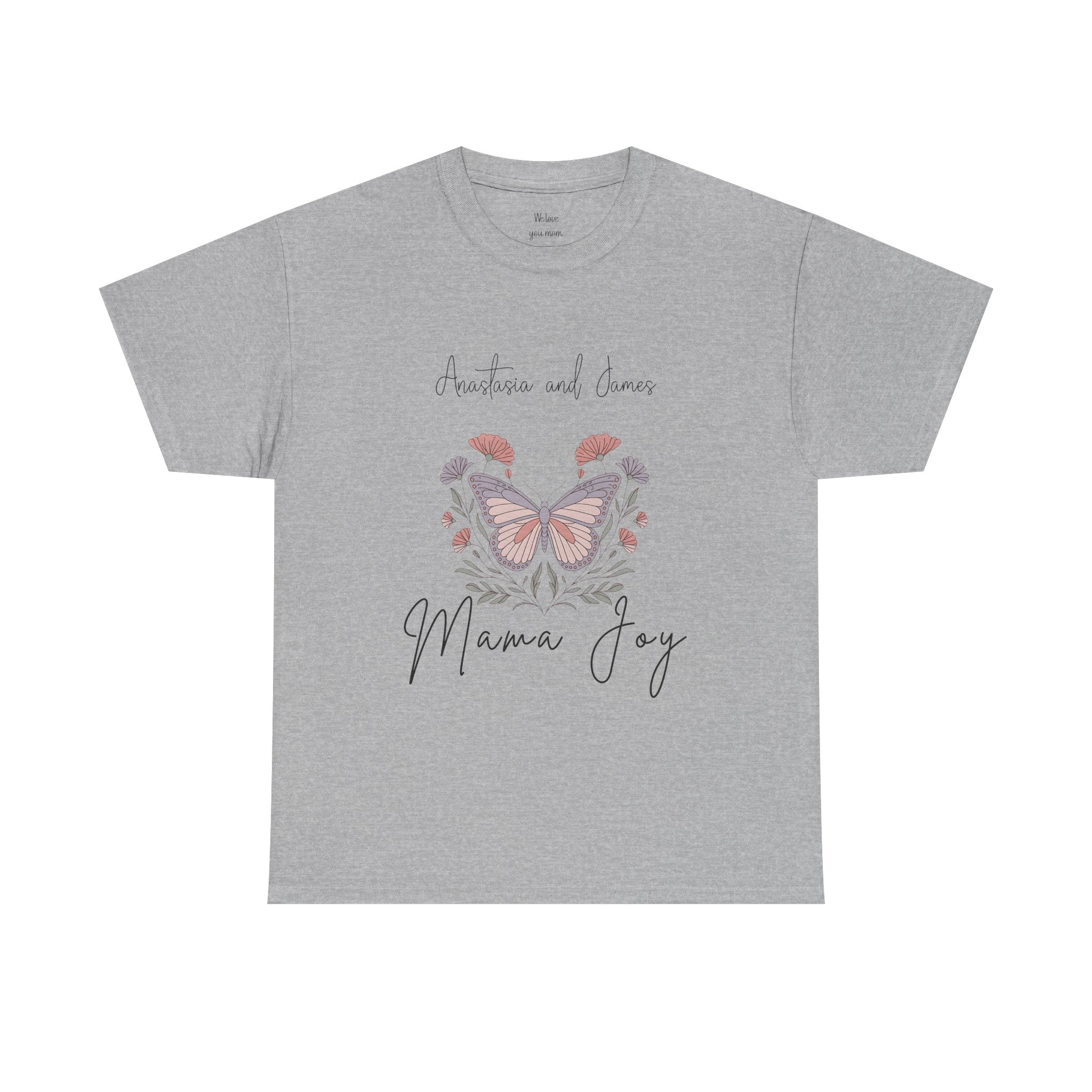 Personalized Mama Joy T-Shirt – Autumn Butterfly & Leaves Tee