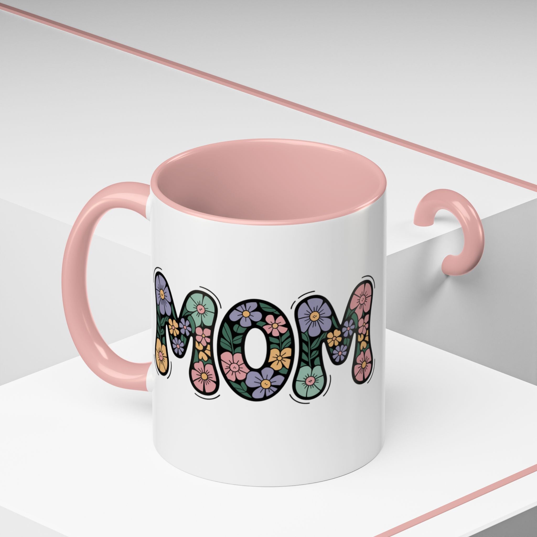 "Mom" Floral Lettering Mug – Mother's Day Mug