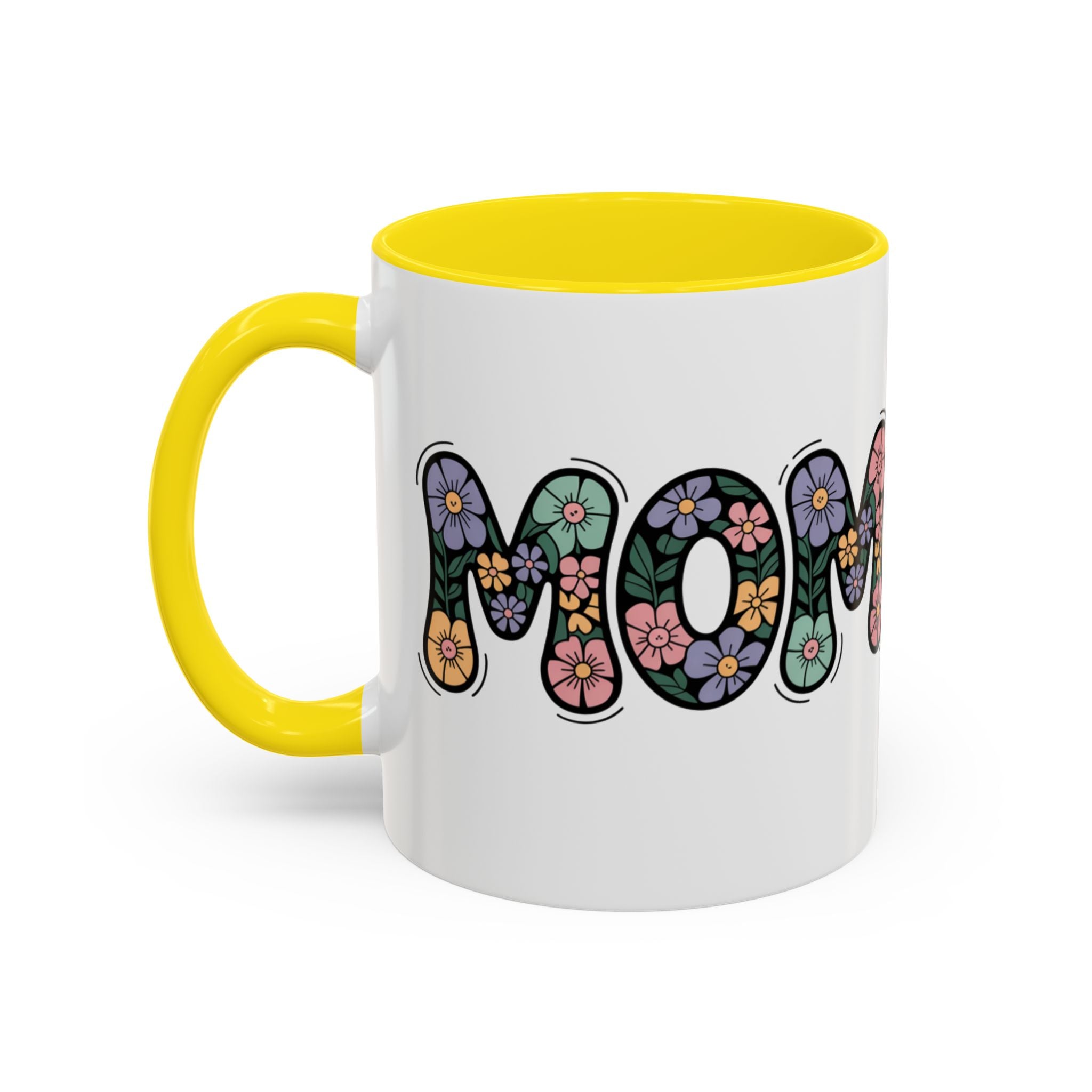 "Mom" Floral Lettering Mug – Mother's Day Mug