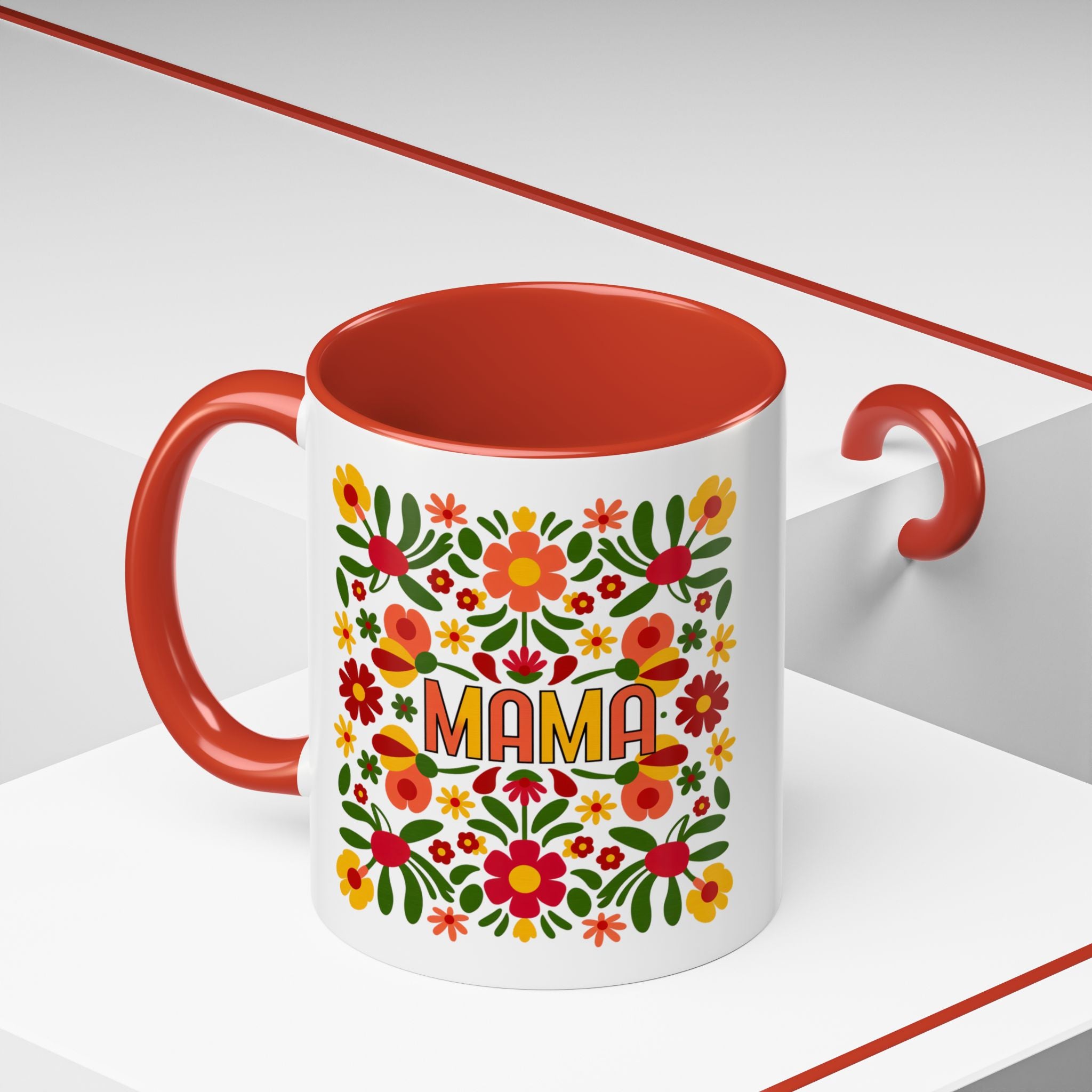 "Mama" Folk Floral Mug – Mother's Day Mug