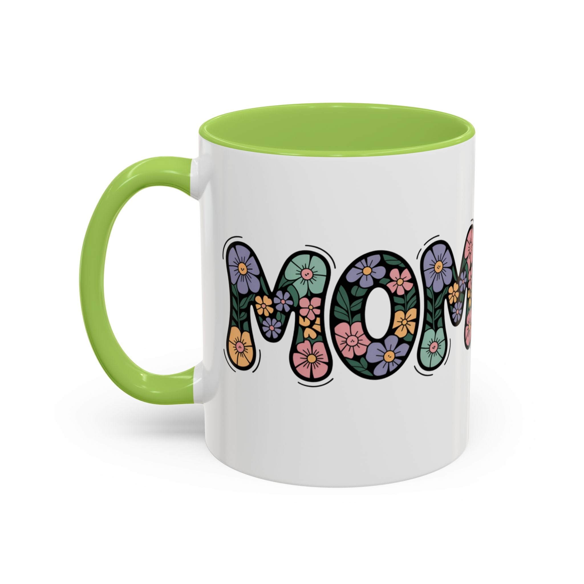 "Mom" Floral Lettering Mug – Mother's Day Mug