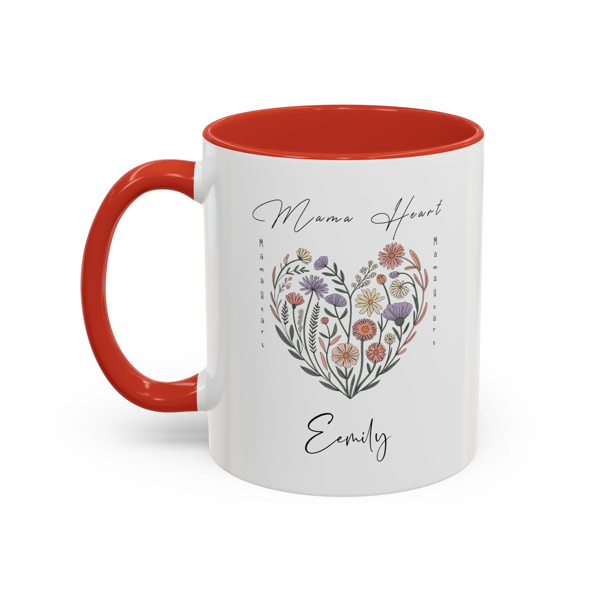 Mama Heart Accent Mug