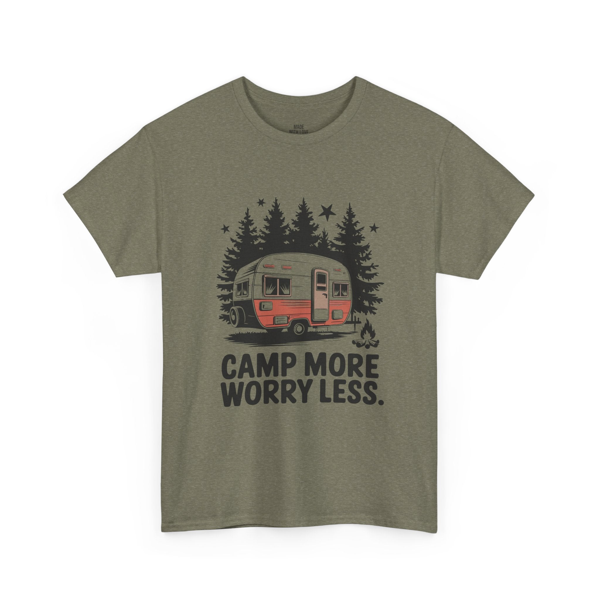 Personalized Camp More Worry Less T-Shirt – Retro Camper Tee