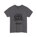 Charcoal personalized Proud Girl Dad t-shirt, front view