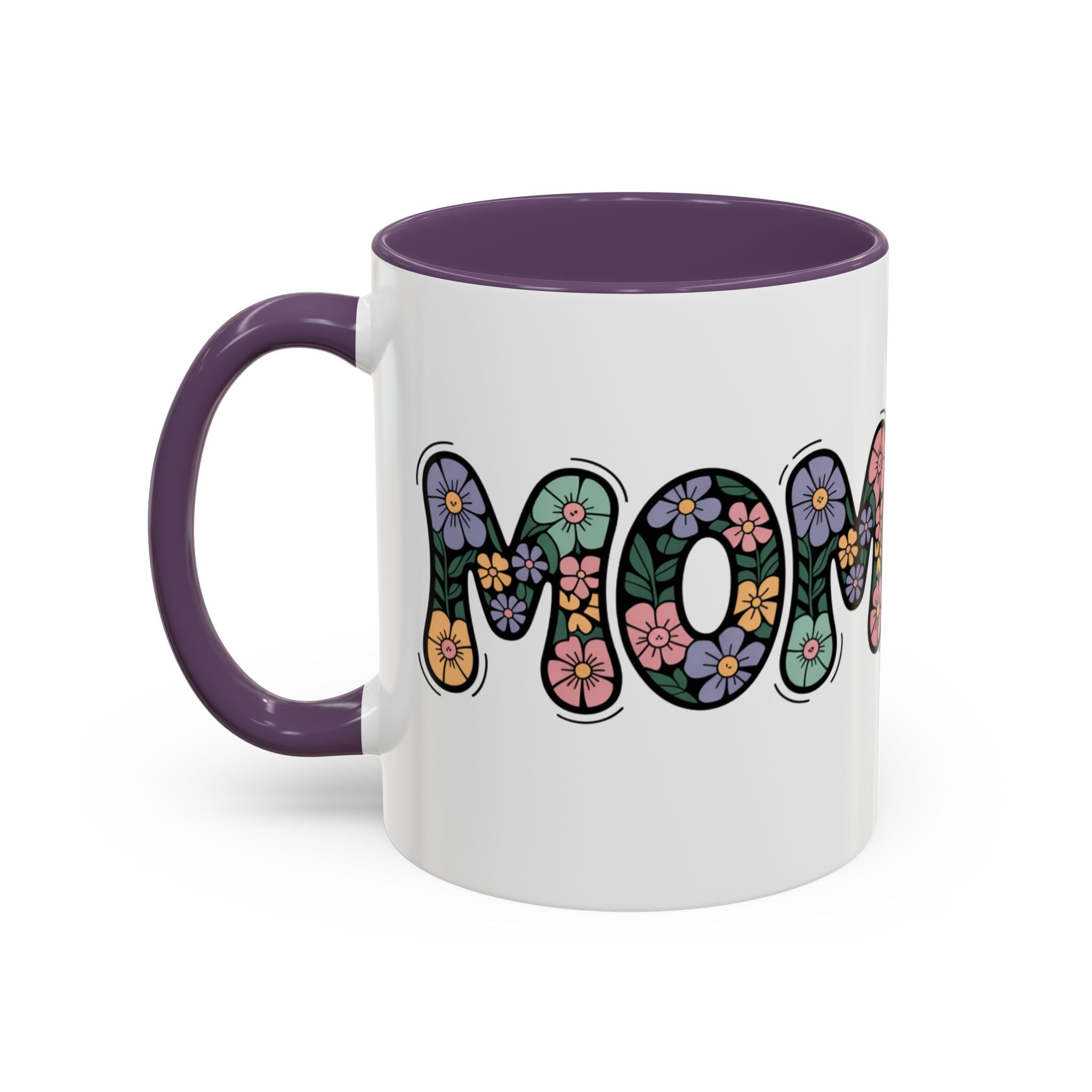"Mom" Floral Lettering Mug – Mother's Day Mug