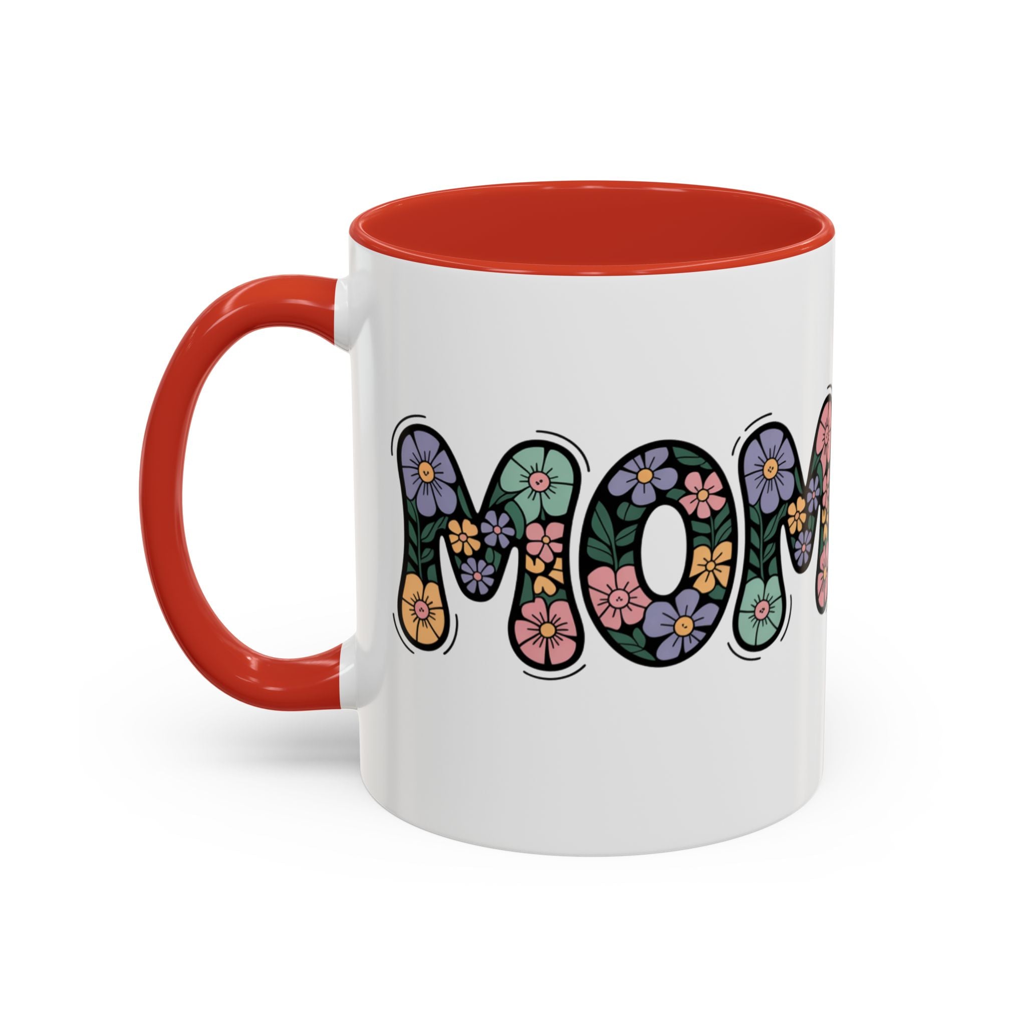 "Mom" Floral Lettering Mug – Mother's Day Mug