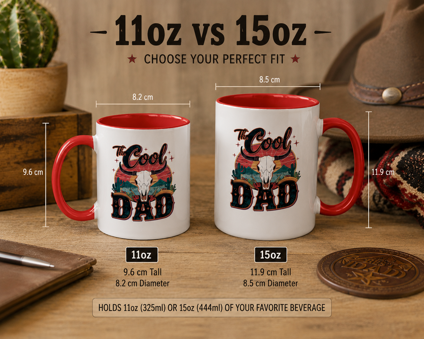 "The Cool Dad" Western Mug – Father's Day Mug