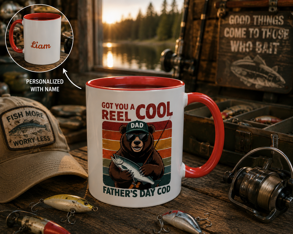 "Reel Cool Dad" Fishing Mug – Funny Father's Day Mug