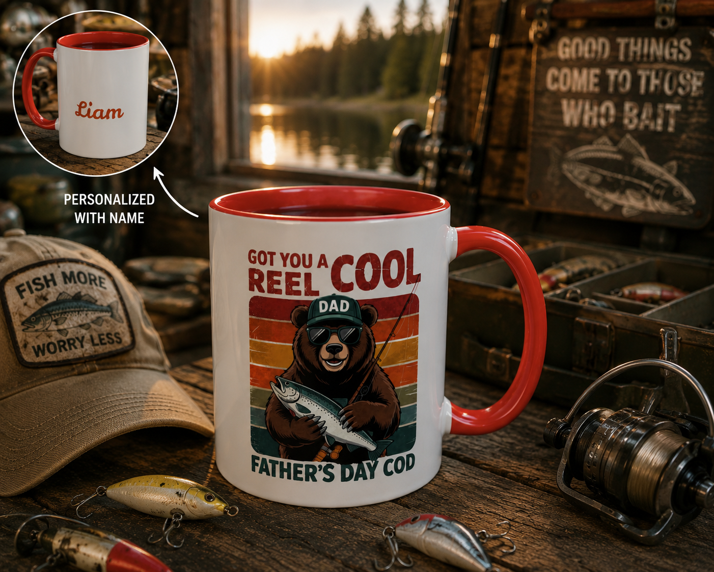 "Reel Cool Dad" Fishing Mug – Funny Father's Day Mug