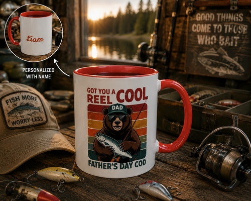 "Reel Cool Dad" Fishing Mug – Funny Father's Day Mug