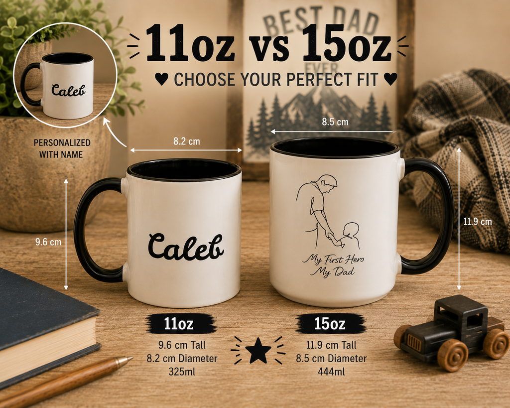 "My First Hero, My Dad" Minimalist Mug – Father's Day