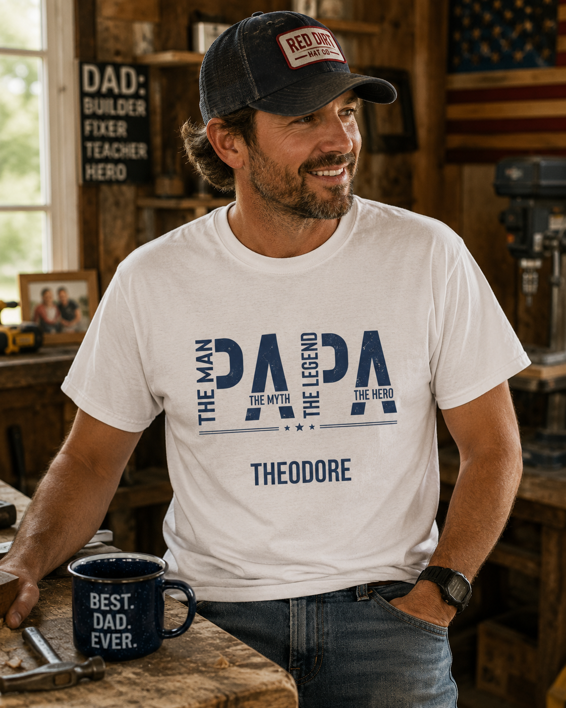 Personalized Dad T-Shirt – The Man The Myth The Legend Dada Tee