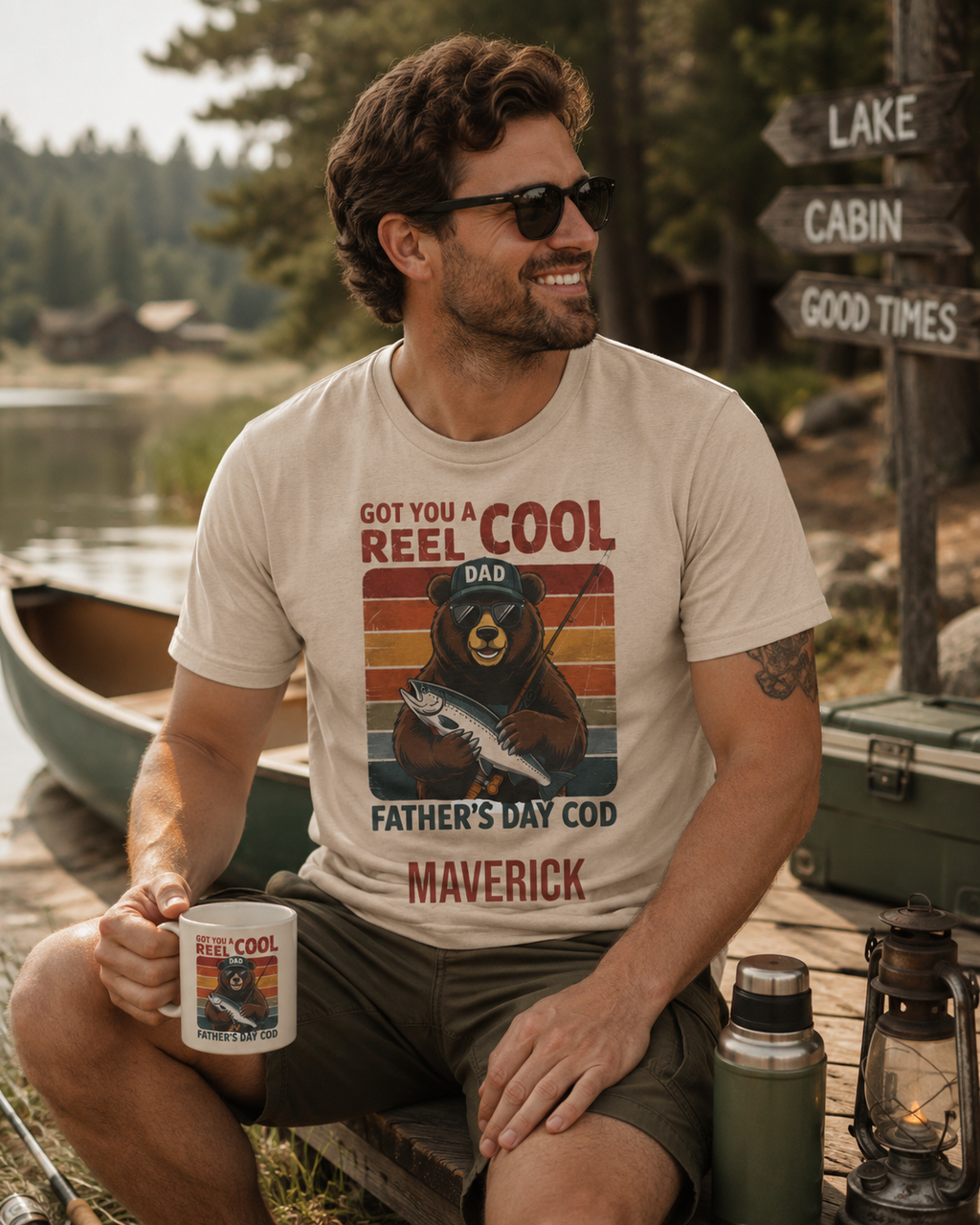 Personalized Reel Cool Dad T-Shirt – Funny Fishing Father's Day Tee