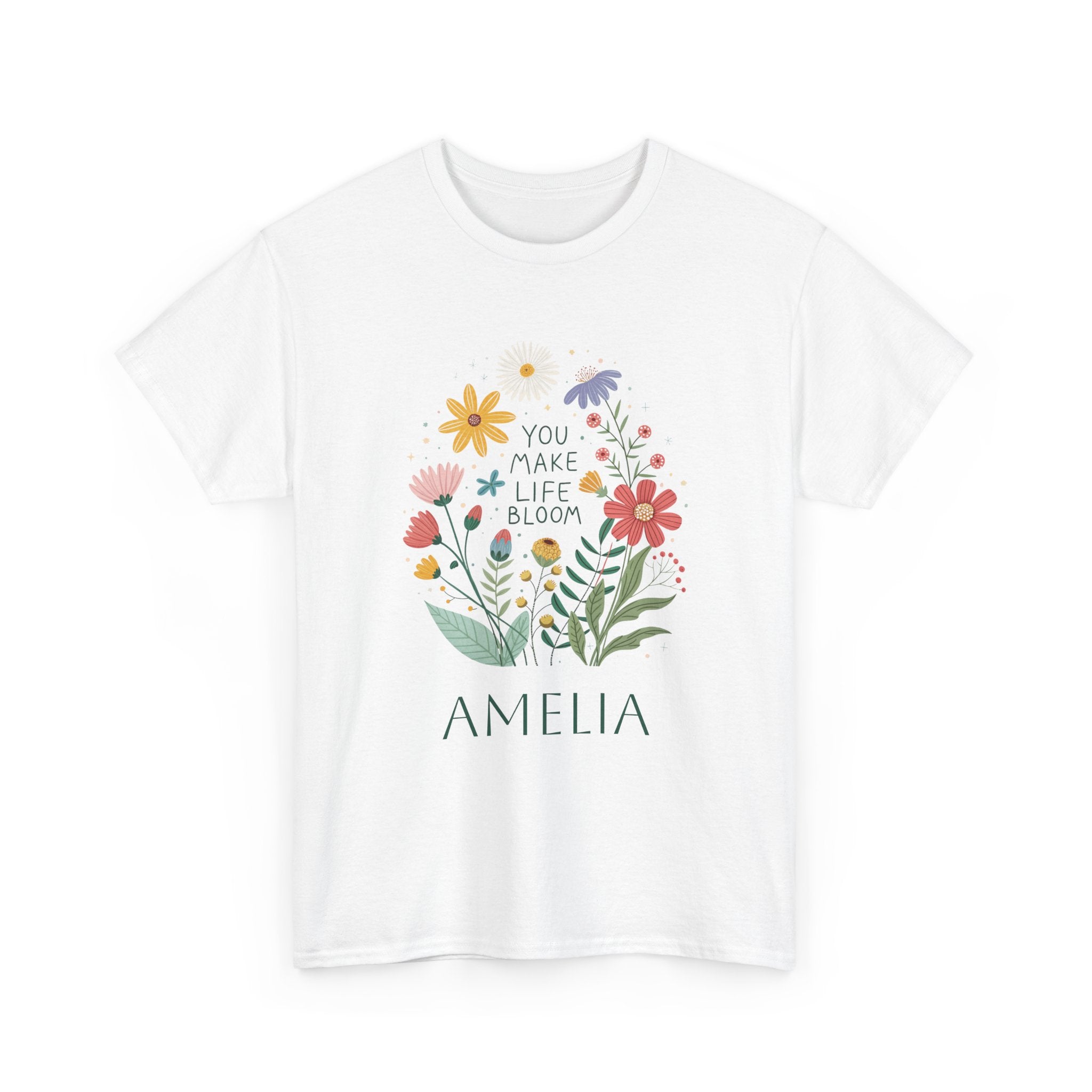 Personalized Wildflower T-Shirt – You Make Life Bloom Tee