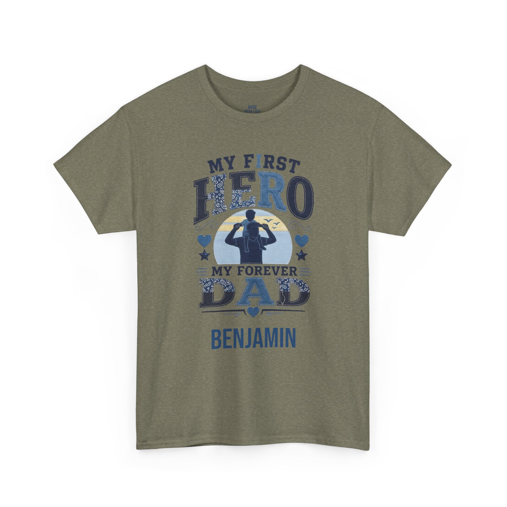 Personalized Dad T-Shirt – My First Hero My Forever Dad Tee