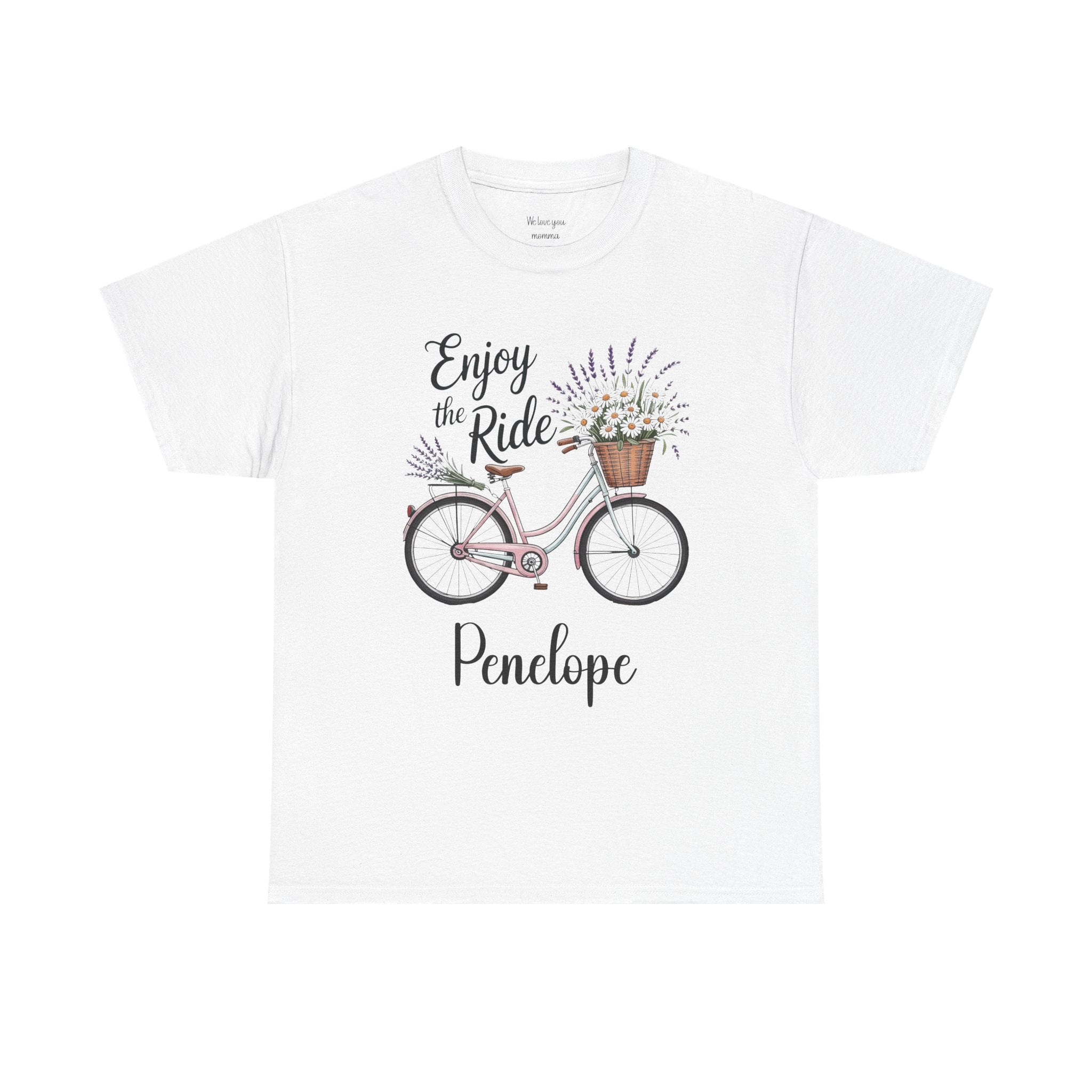 Personalized Enjoy the Ride T-Shirt – Floral Bicycle Tee
