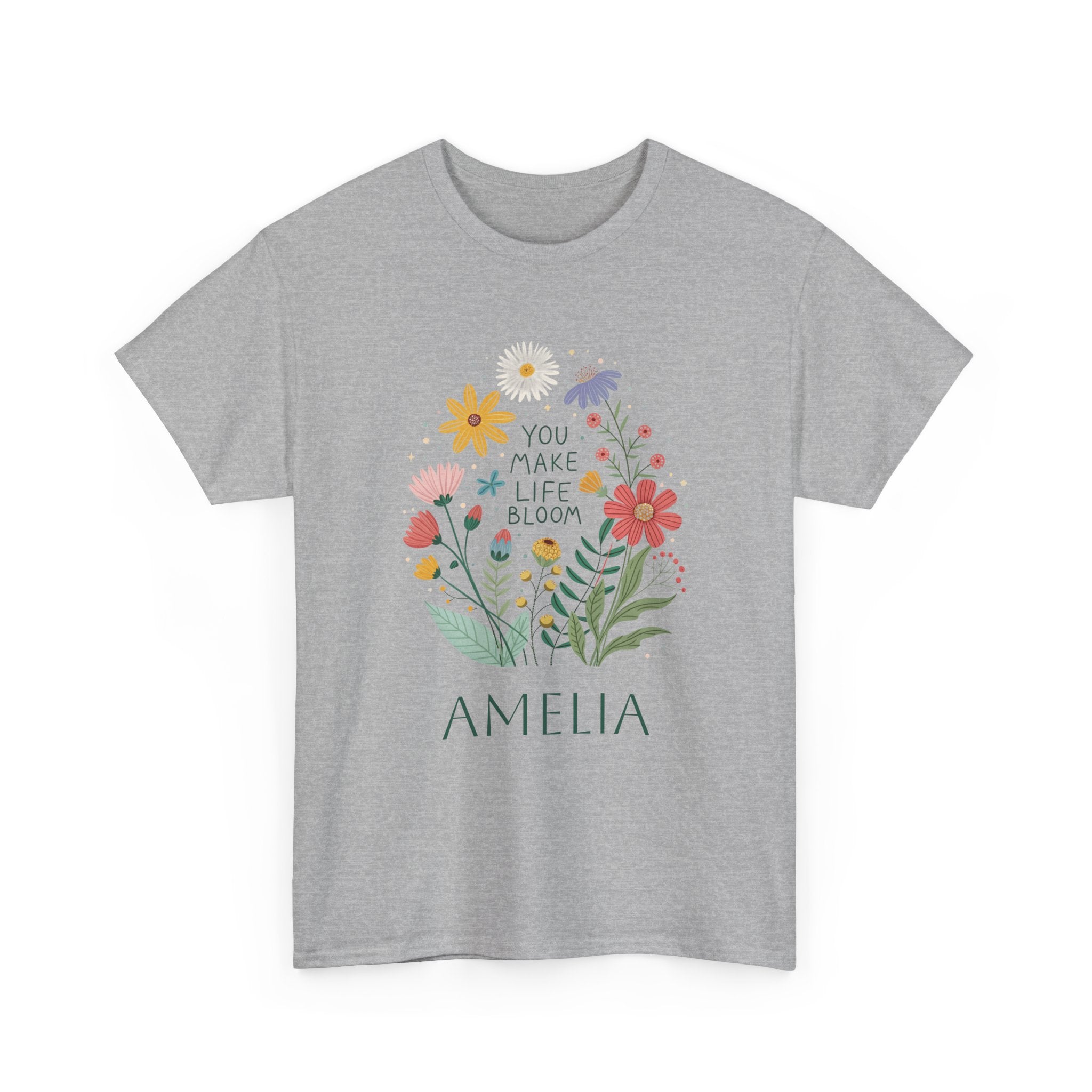 Personalized Wildflower T-Shirt – You Make Life Bloom Tee