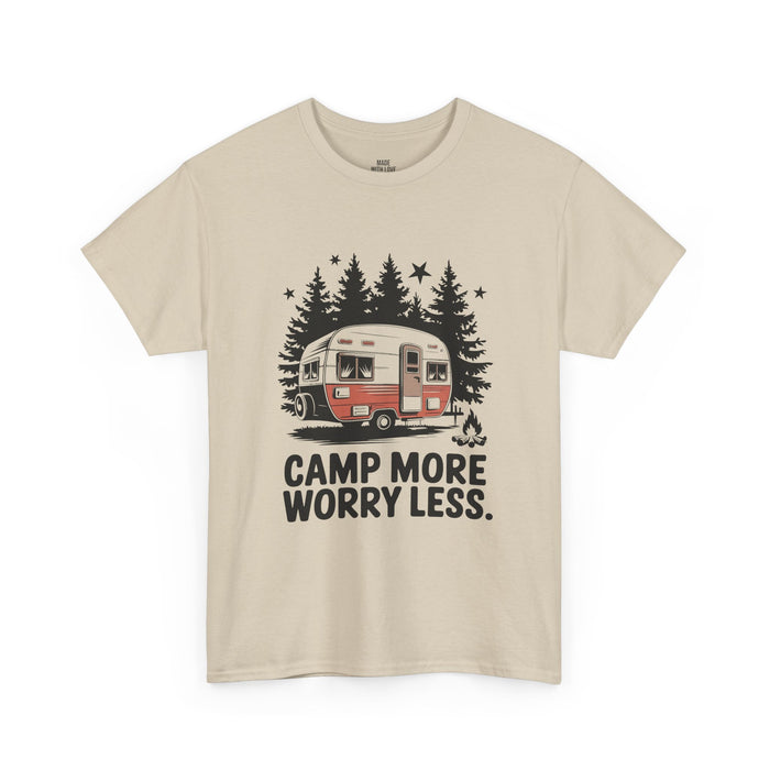 Personalized Camp More Worry Less T-Shirt – Retro Camper Tee