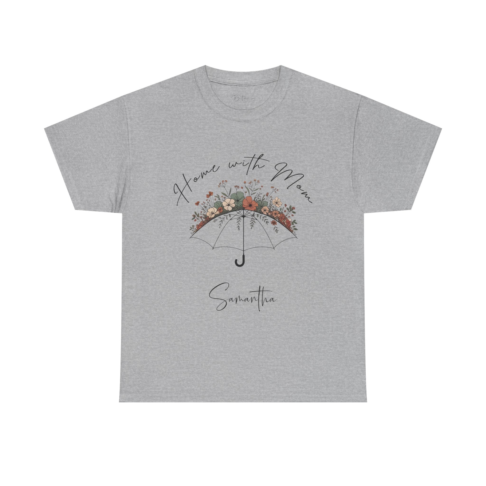 Personalized Home with Mama T-Shirt – Floral Umbrella Tee