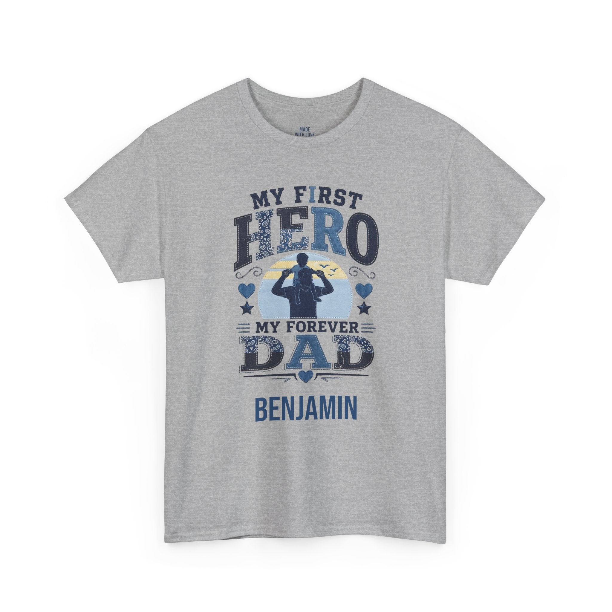 Personalized Dad T-Shirt – My First Hero My Forever Dad Tee