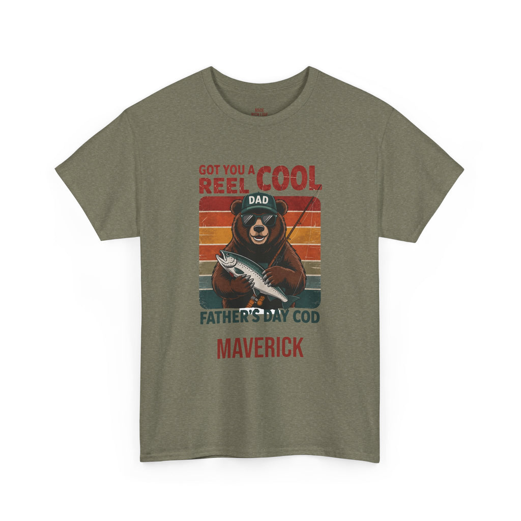 Personalized Reel Cool Dad T-Shirt – Funny Fishing Father's Day Tee