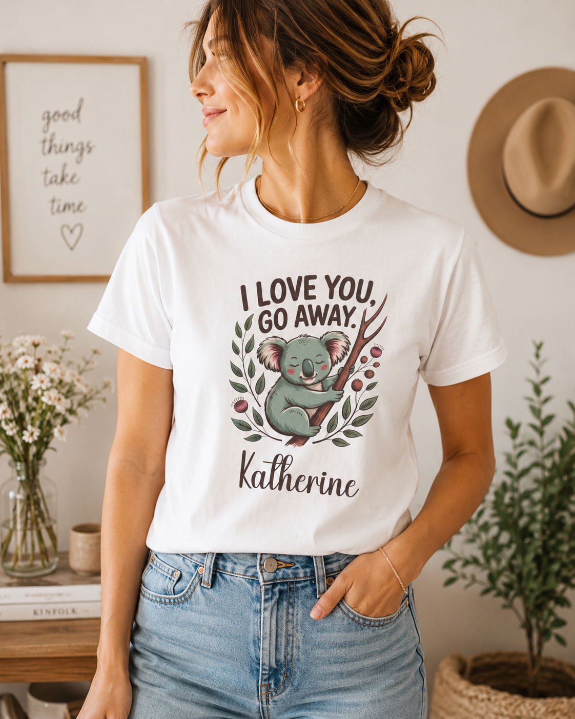 Personalized I Love You Go Away T-Shirt – Funny Koala Mom Tee