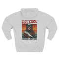 Back view of a light grey personalized hoodie printed with "Got You a Reel Cool Dad" and embroidered with "Liam". Name is customizable. Special gift for him.