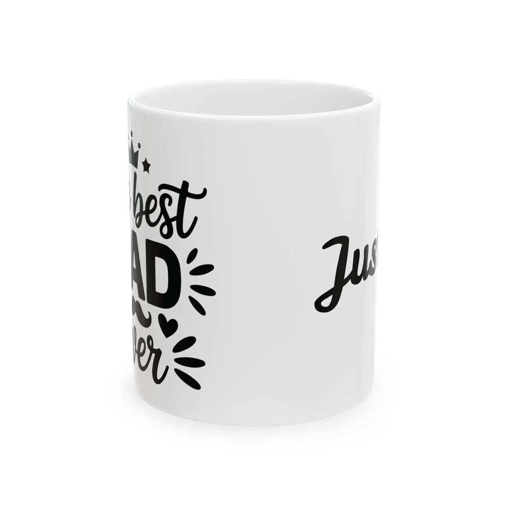 The Best Dad Ever mug shown from a different angle