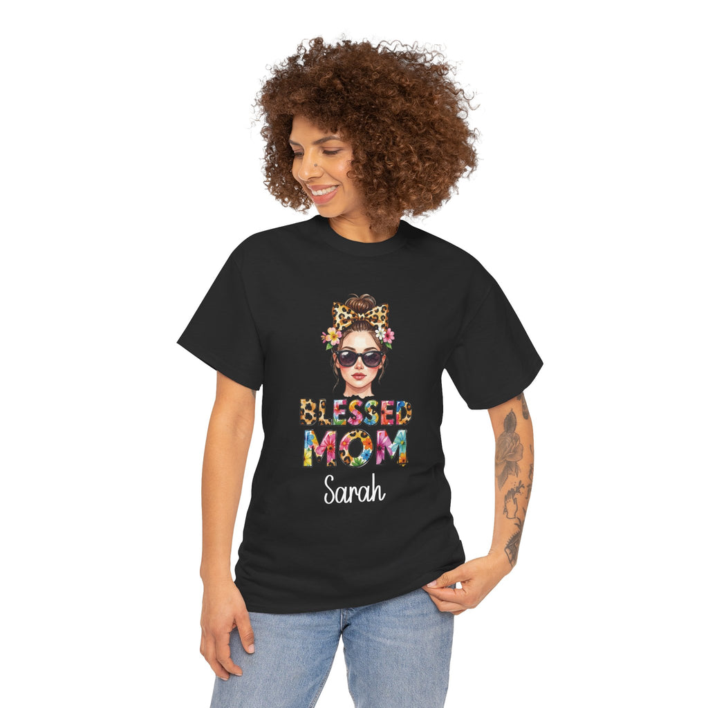 Personalized Blessed Mom t-shirt product photo