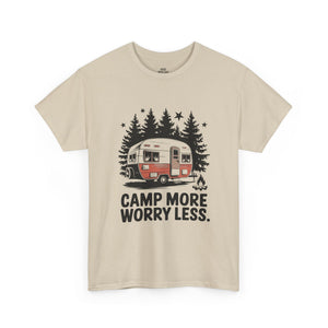 Personalized Camp More Worry Less T-Shirt – Retro Camper Tee