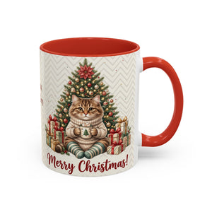 Christmas Tree Cat Family Mug