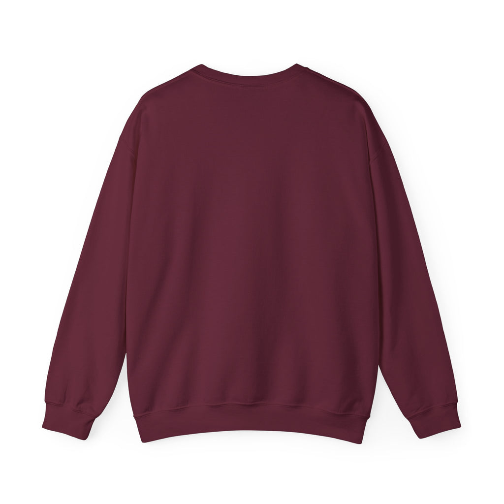 Maroon personalized Christmas Tree sweatshirt, back view