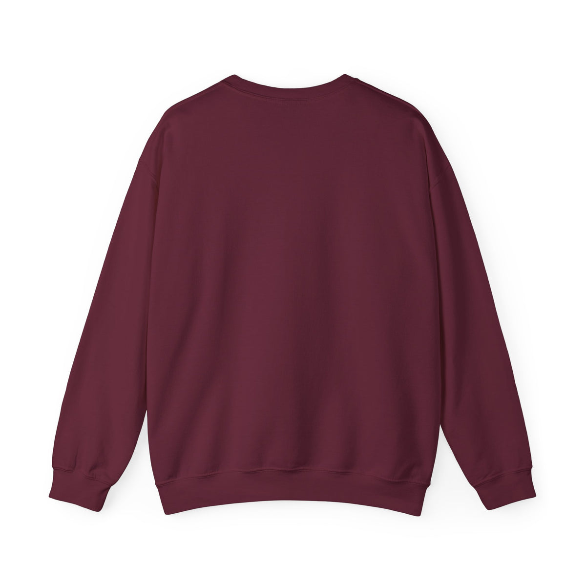 Maroon personalized Christmas Tree sweatshirt, back view