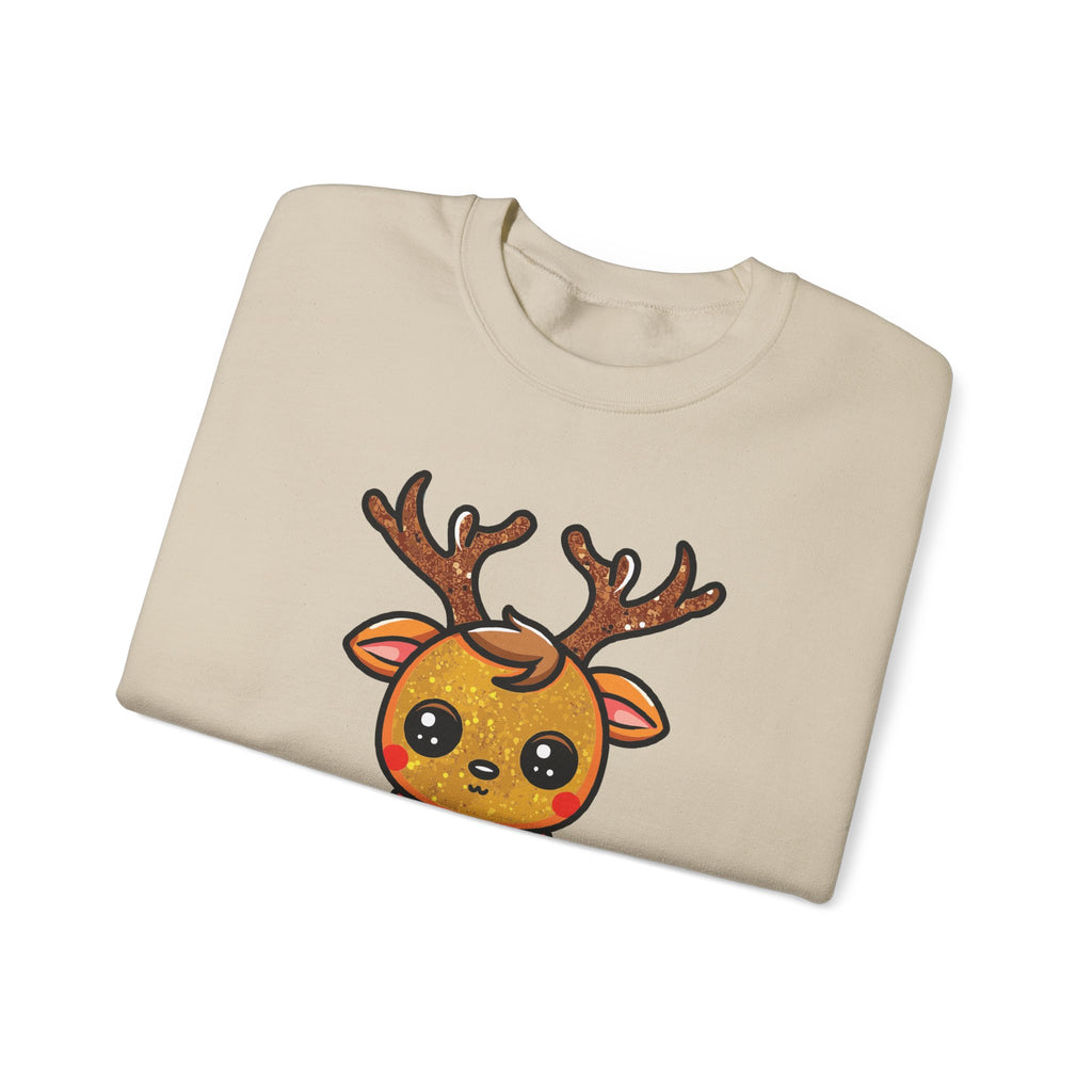 Sand personalized Cute Reindeer sweatshirt, folded