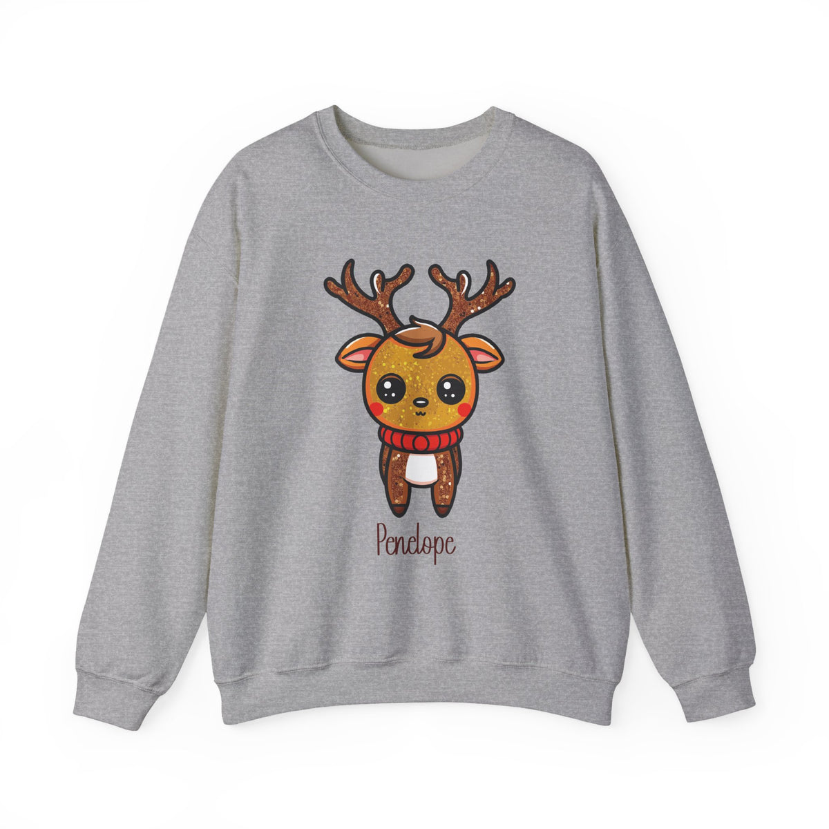 Sport Grey personalized Cute Reindeer sweatshirt, front view