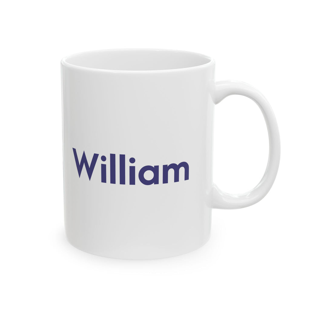 Dad Husband Hero Legend mug with the handle in view