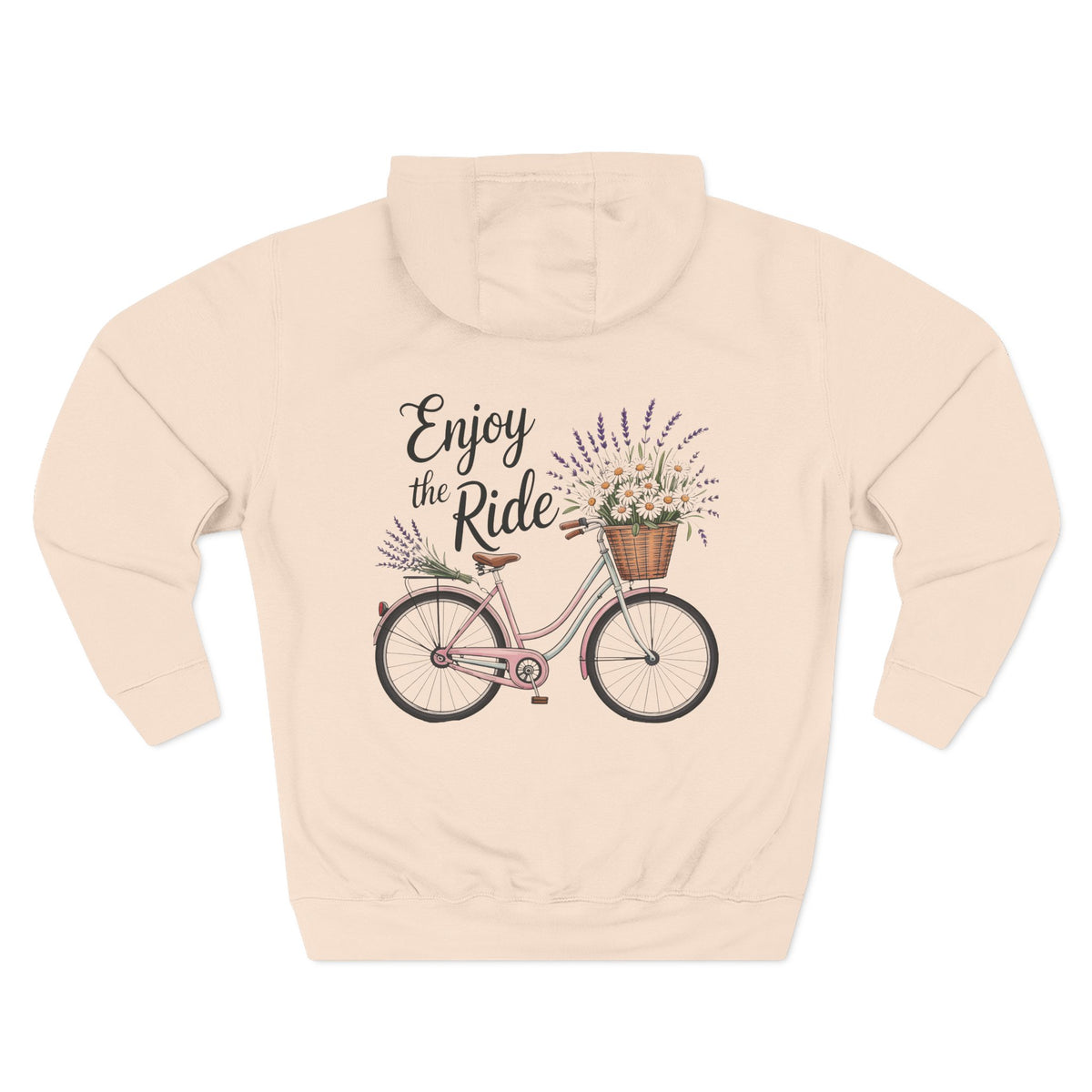Front view of pale pink hoodie with customizable name embroidered on the chest
