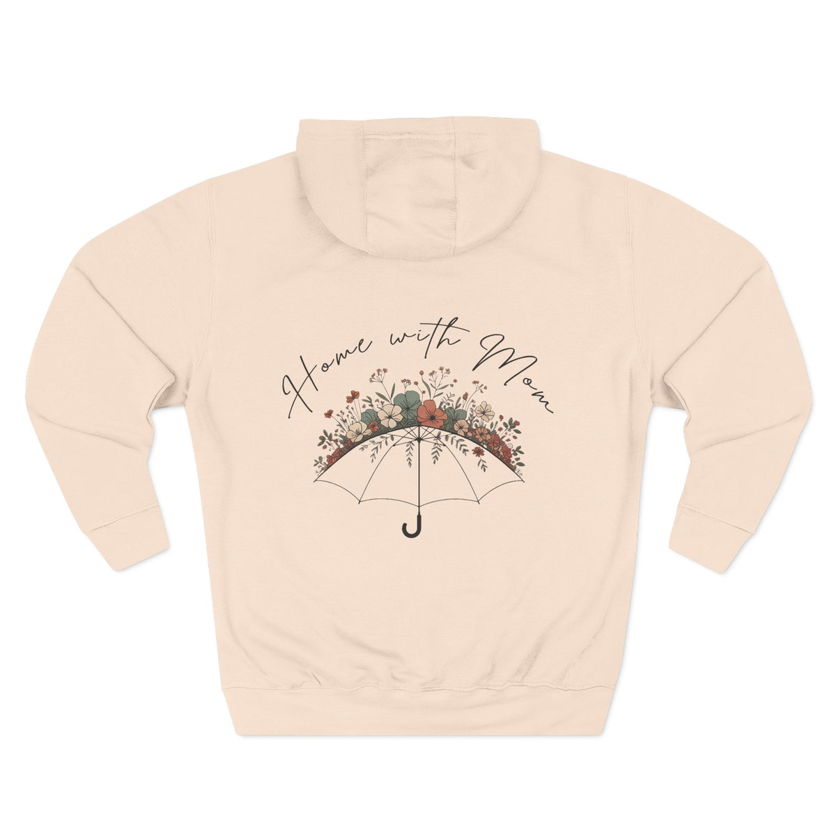 Front view of pale pink hoodie with customizable name embroidered on the chest