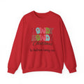 Red personalized Howdy Howdy Christmas sweatshirt, front view