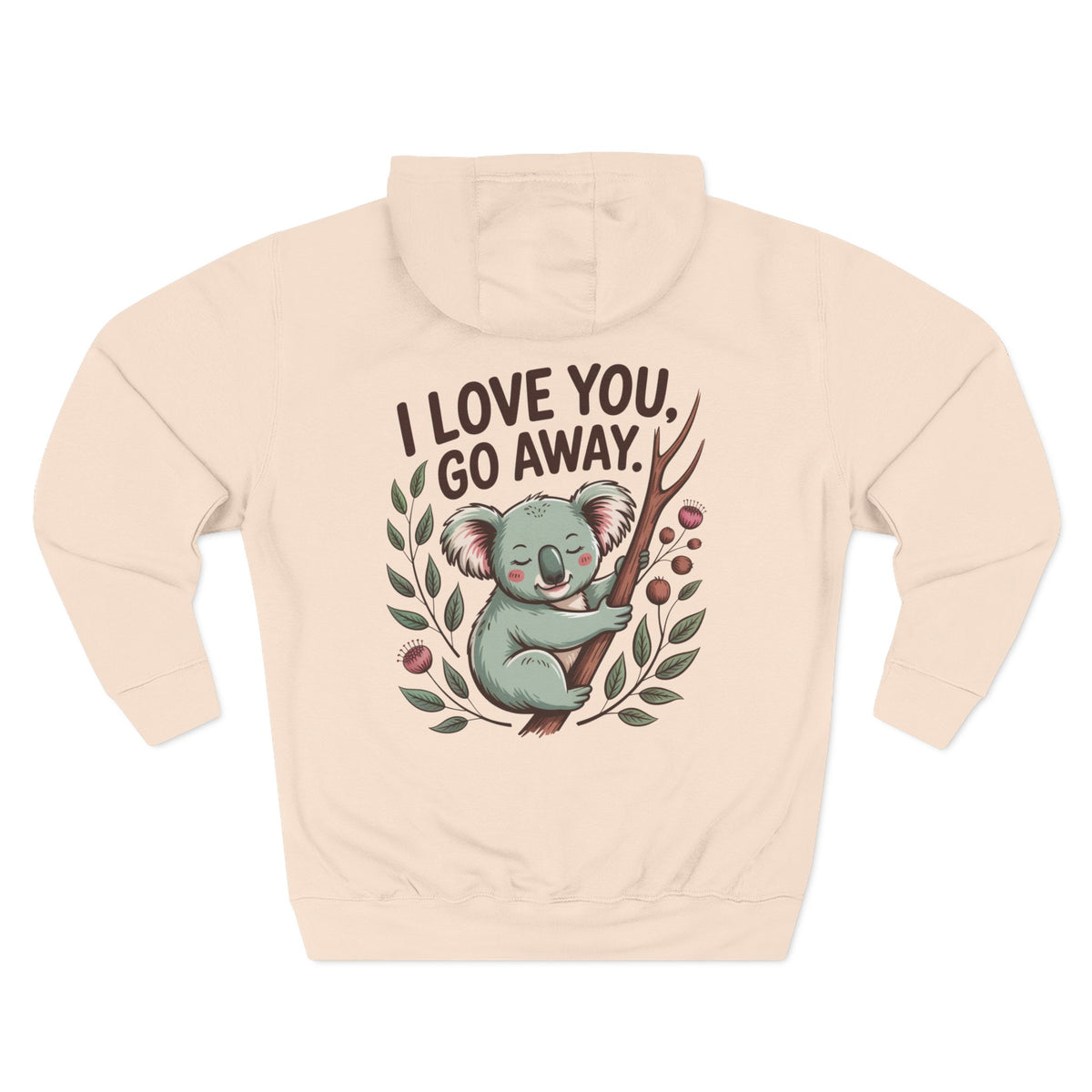 Front view of pale pink hoodie with customizable name embroidered on the chest