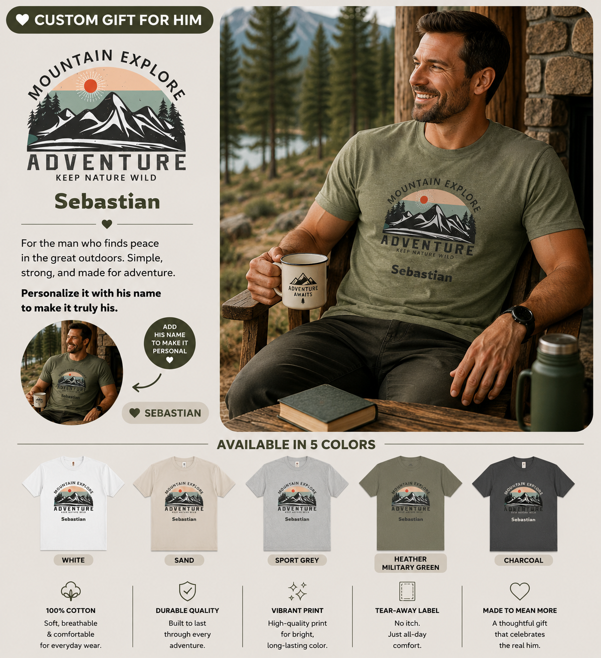Keep Nature Wild t-shirt shown in a lifestyle setting