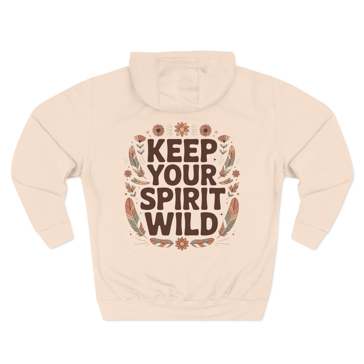 Front view of pale pink hoodie with customizable name embroidered on the chest