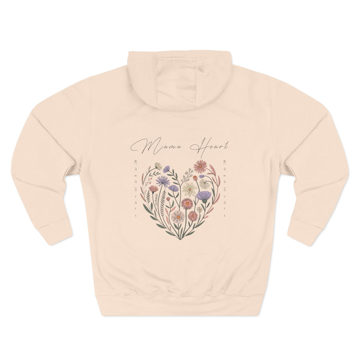 Front view of pale pink hoodie with customizable name embroidered on the chest