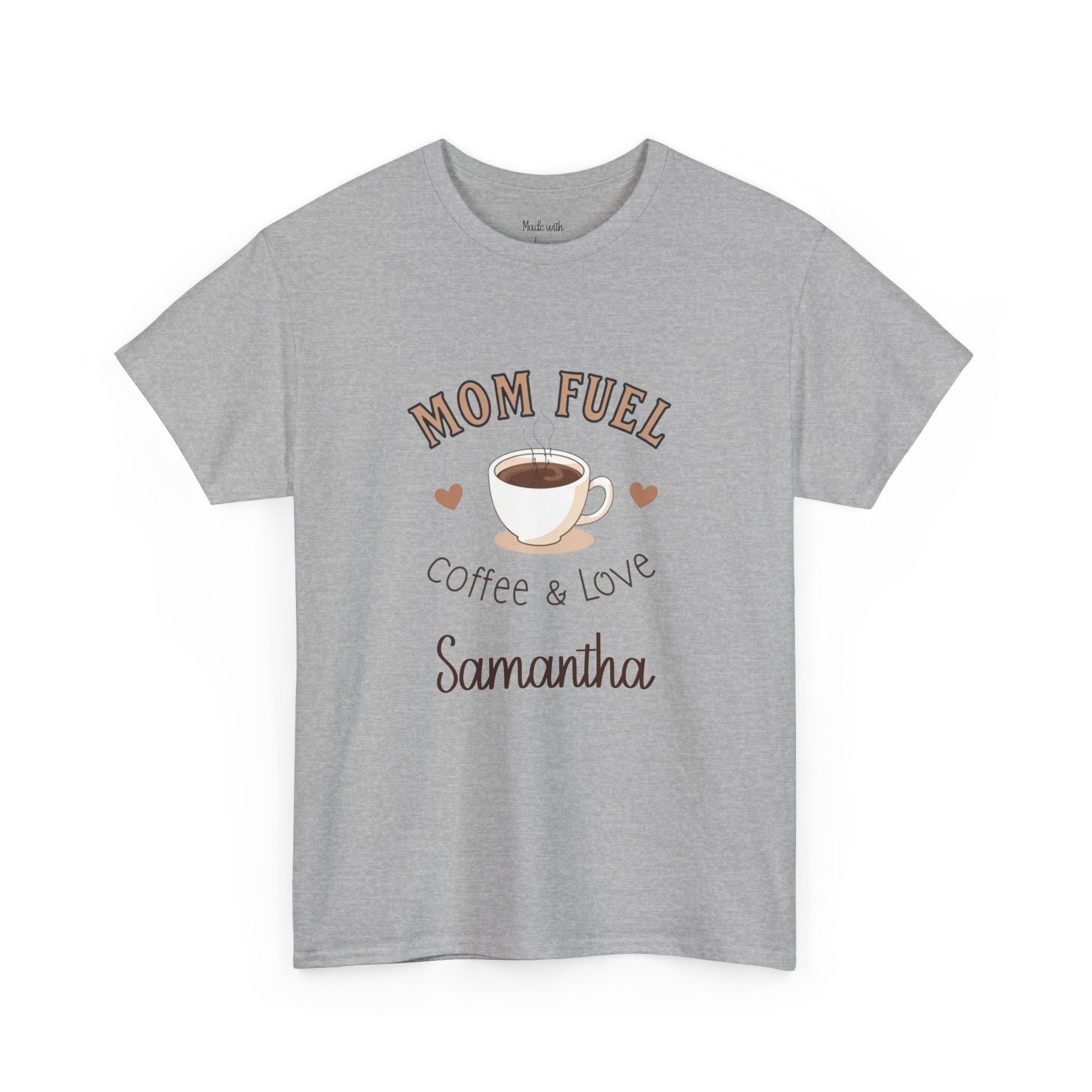 Mom Fuel personalized t-shirt with name on the front
