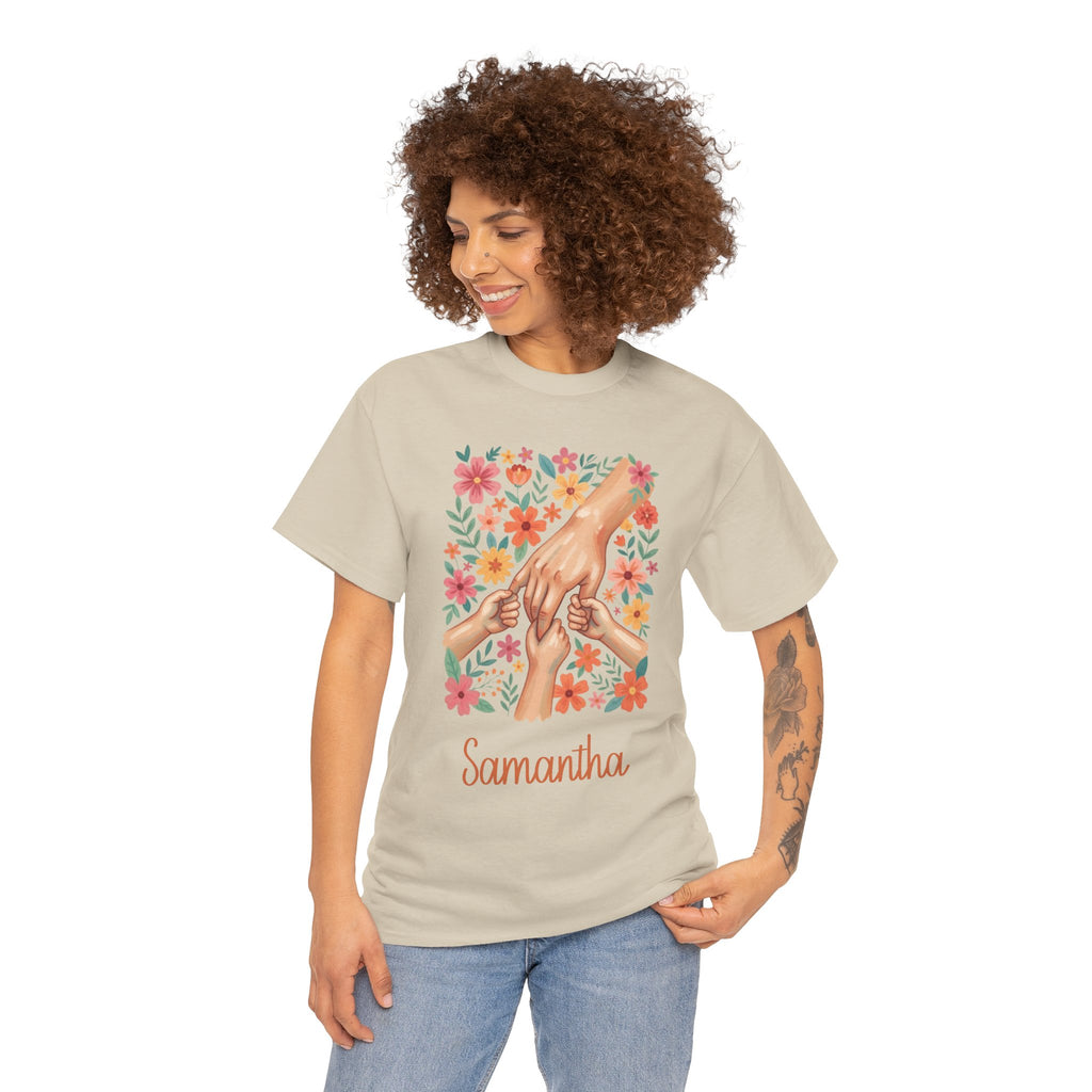 Personalized Family Hands Floral t-shirt product photo