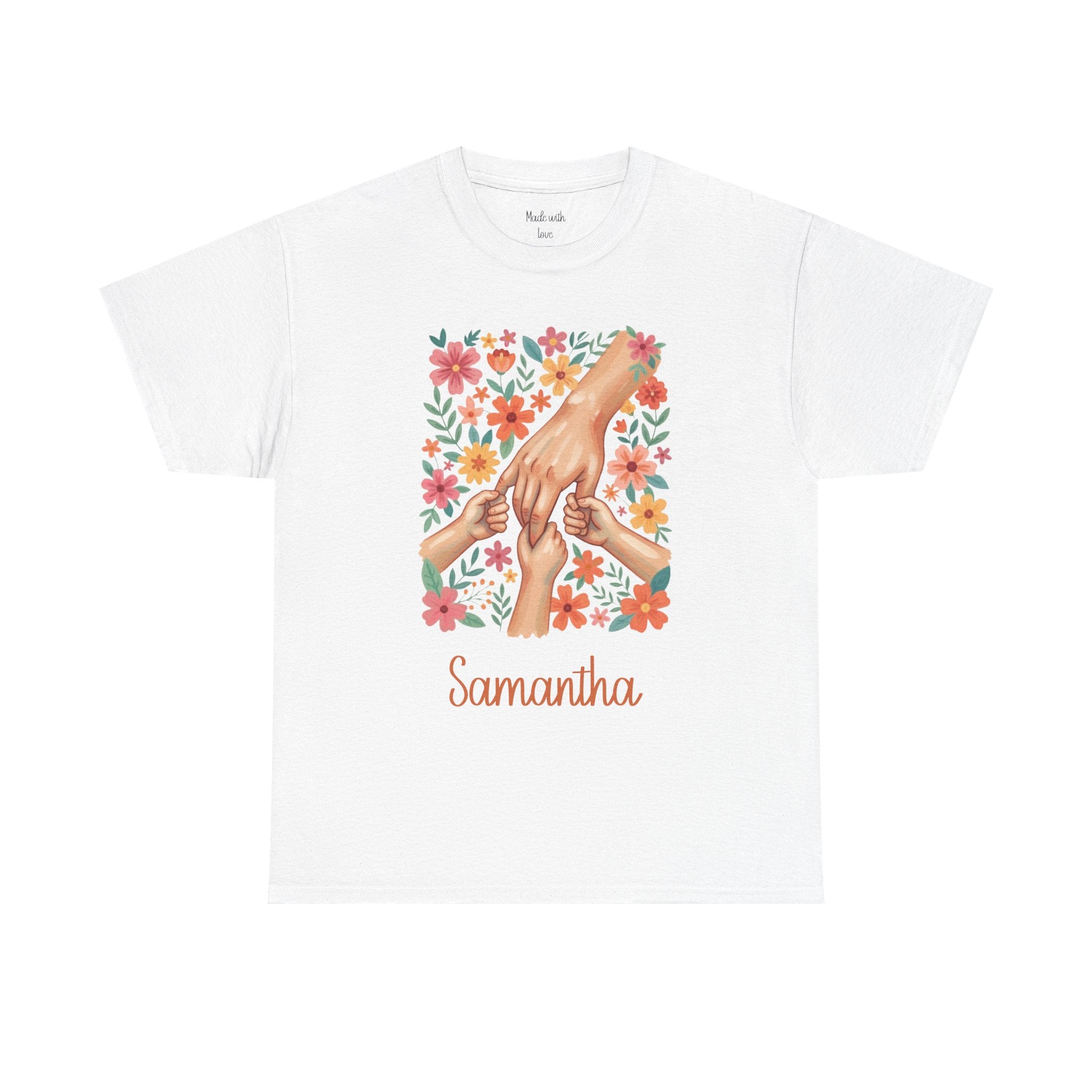Personalized Family Hands Floral t-shirt product photo