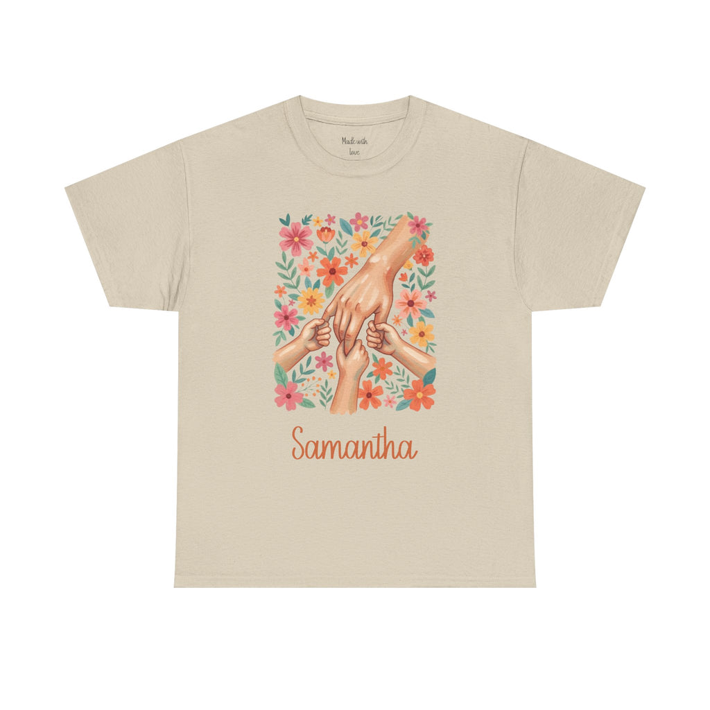 Personalized Family Hands Floral t-shirt product photo