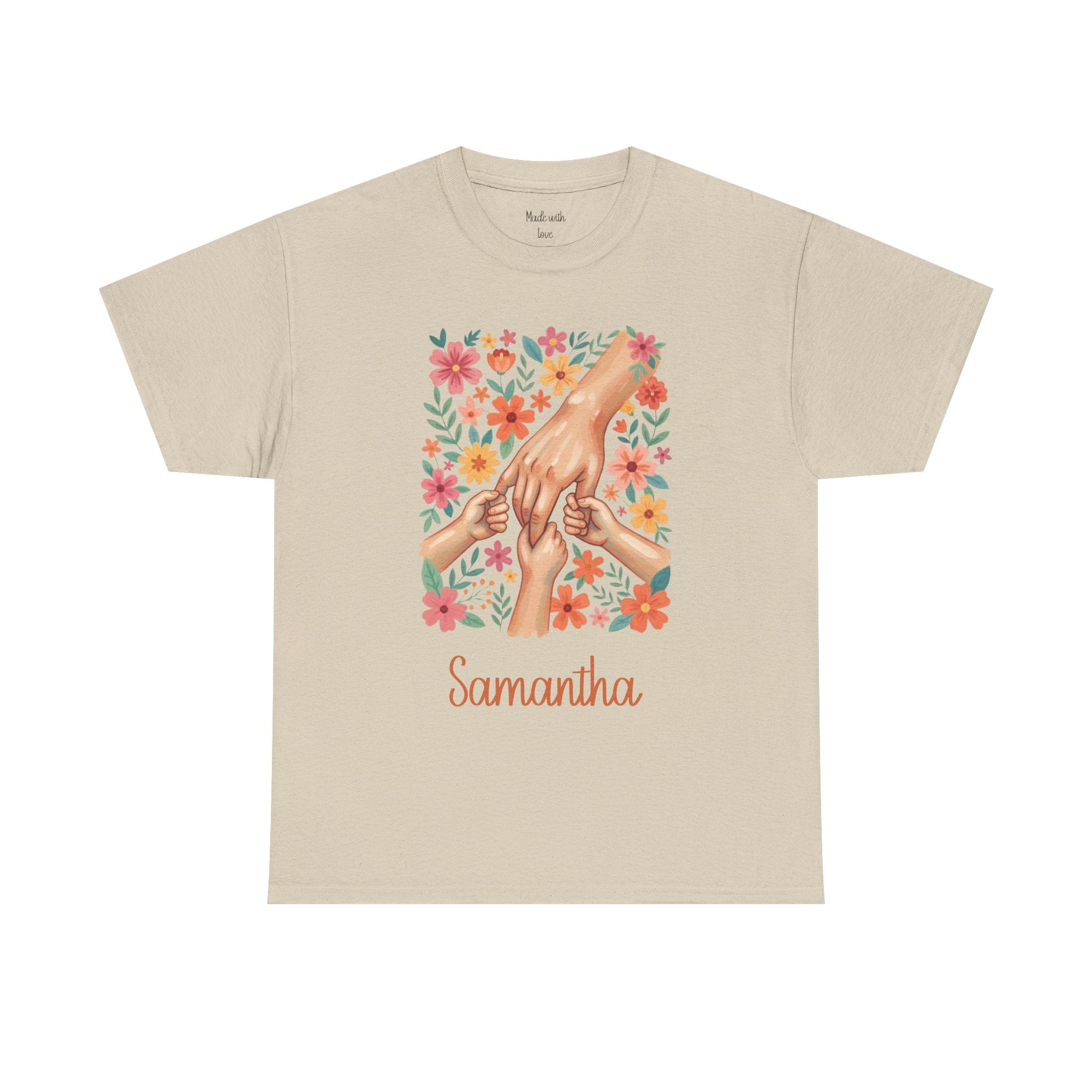 Personalized Family Hands Floral t-shirt product photo