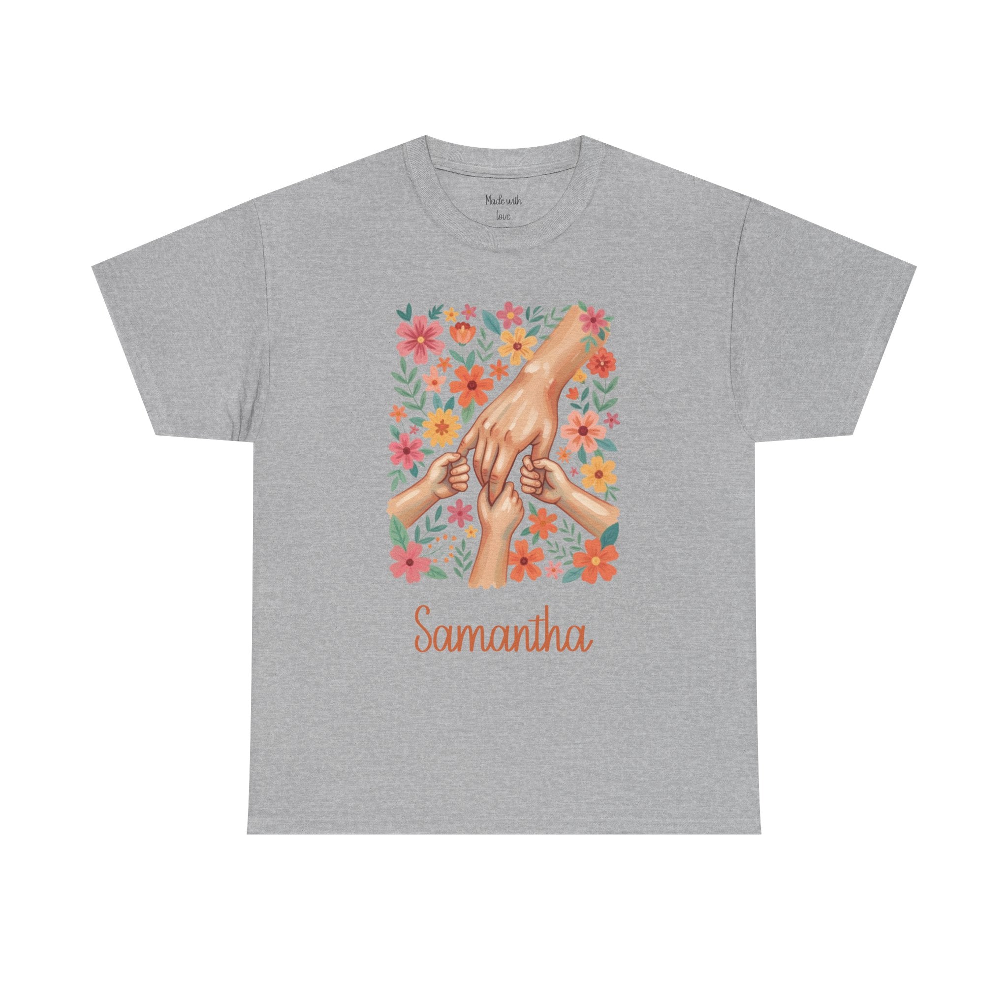 Personalized Family Hands Floral t-shirt product photo